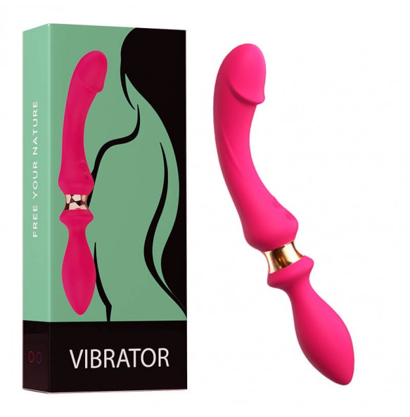 MizzZee - Dual-Head Vibrating Wand With Anal Plug (Chargeable - Red Rose)